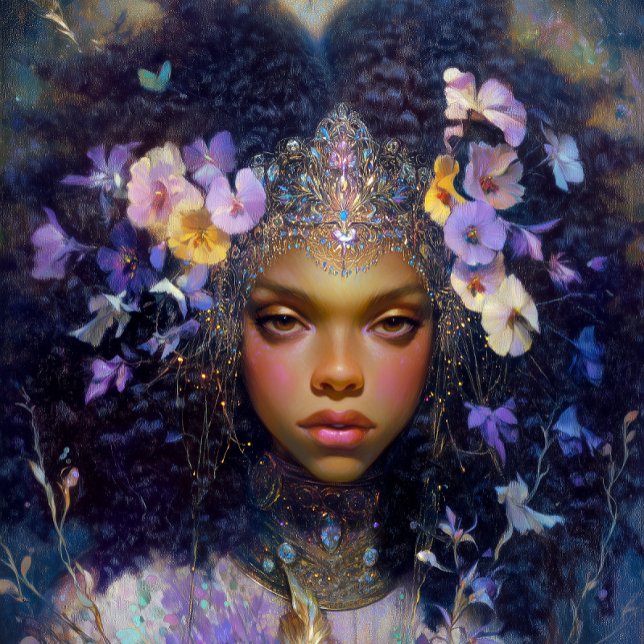 Póster Fantasy Art Black Girl Black Queen Goddess (Subido por el creador)