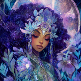 Póster Fantasy Art Black Girl Black Queen Goddess