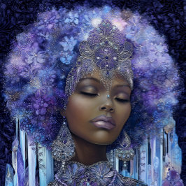 Póster Fantasy Art Black Girl Black Queen Goddess