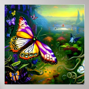 Póster Fantasy Butterfly Journey