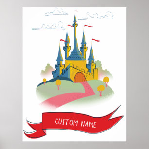 Póster Fantasy Castle Personalizado Textos