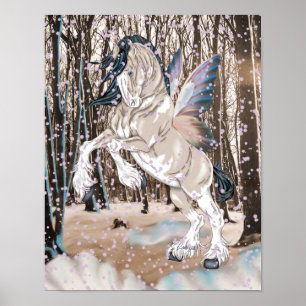 Póster Fantasy Clydesdale Horse Fairy