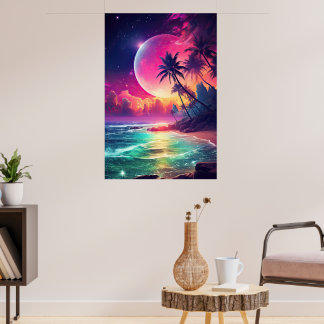 Póster Fantasy Colorful Night Poster