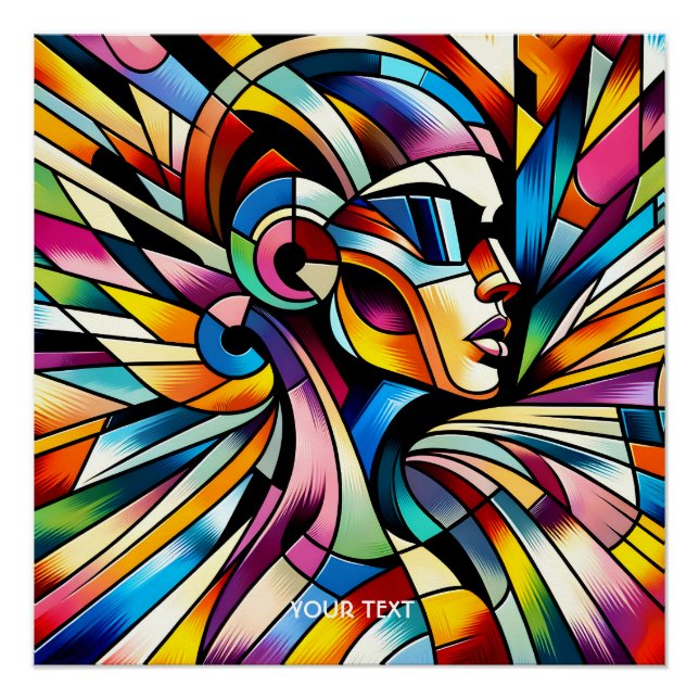 Póster Fantasy Cute abstrae mujer surrealista (Anverso)