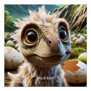 Póster Fantasy Cute Baby Dino Jungle