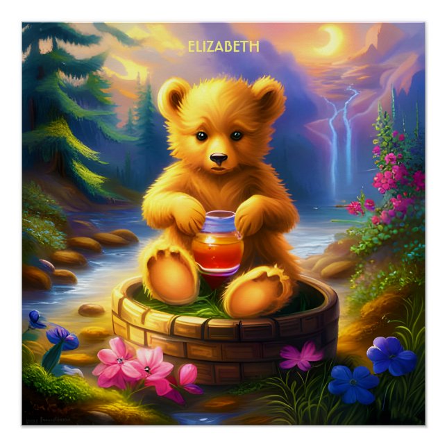 Póster Fantasy Cute Bear Honey Pot (Anverso)