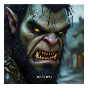 Póster Fantasy Cute Big Strong Warrier