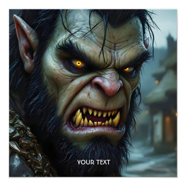 Póster Fantasy Cute Big Strong Warrier (Anverso)