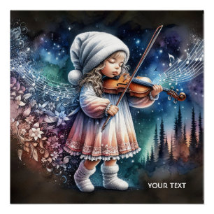 Póster Fantasy Cute Chica Music Violin