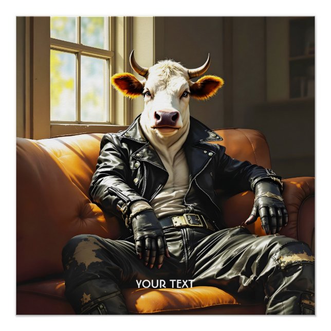 Póster Fantasy Cute Cow Leather Couch (Anverso)