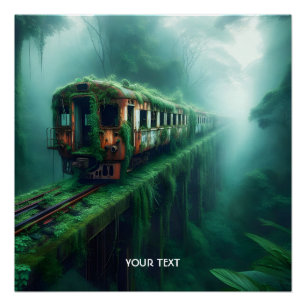 Póster Fantasy Cute el Viejo Tren Pasado