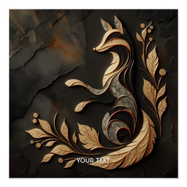 Póster Fantasy Cute Elegant Fox Drawing (Anverso)