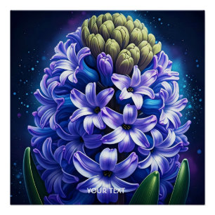 Póster Fantasy Cute Hyacinin Blue Gouache
