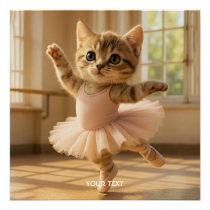 Póster Fantasy Cute Kitten Pequeña Ballerina