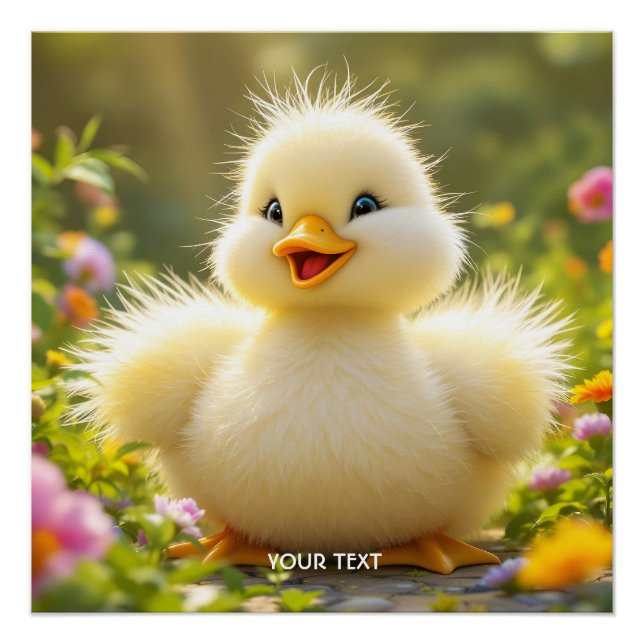 Póster Fantasy Cute Laughing Pato Fluffy (Anverso)