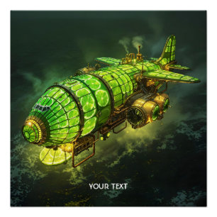 Póster Fantasy Cute Lime Steampunk Plano