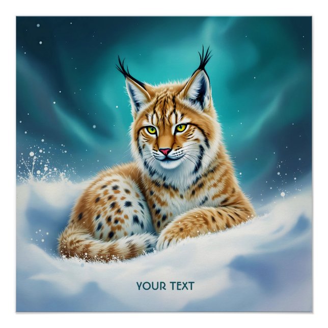 Póster Fantasy Cute Lynx Cub Winter (Anverso)