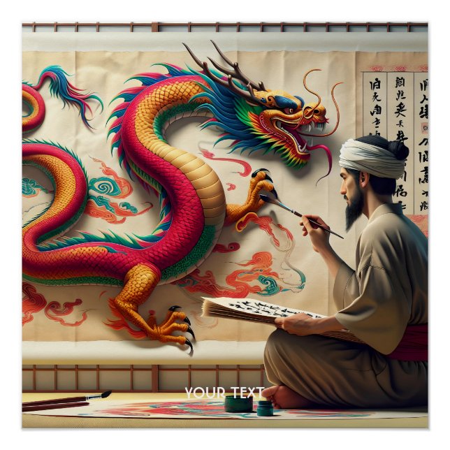 Póster Fantasy Cute Man Brussel Dragon (Anverso)