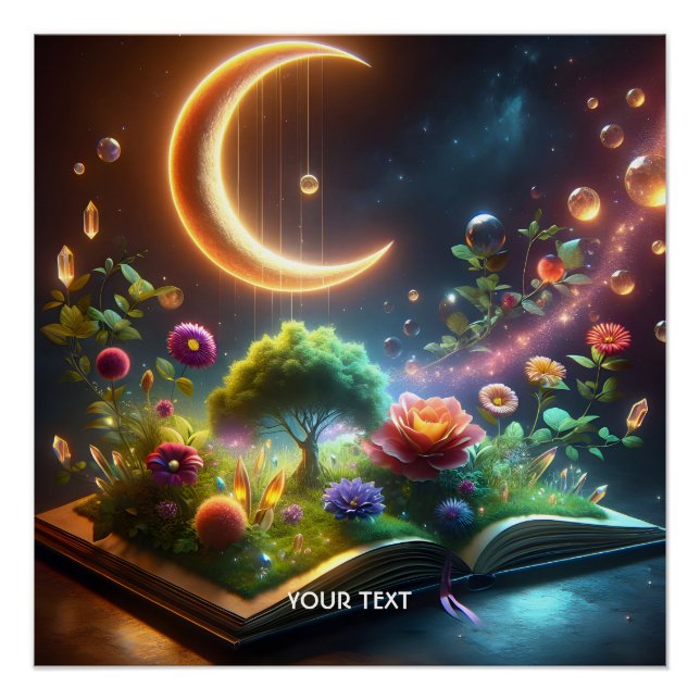 Póster Fantasy Cute Moon Garden Book (Anverso)