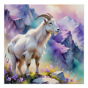 Póster Fantasy Cute Mountain Goadow