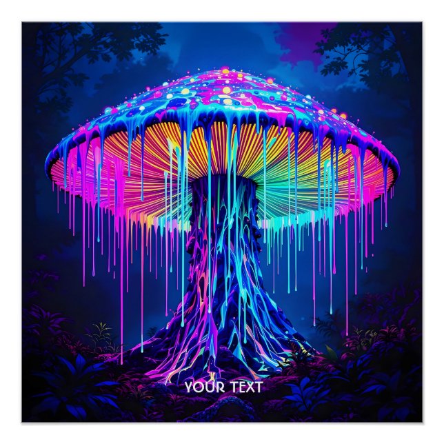 Póster Fantasy Cute Mushroom Surreal Forest (Anverso)
