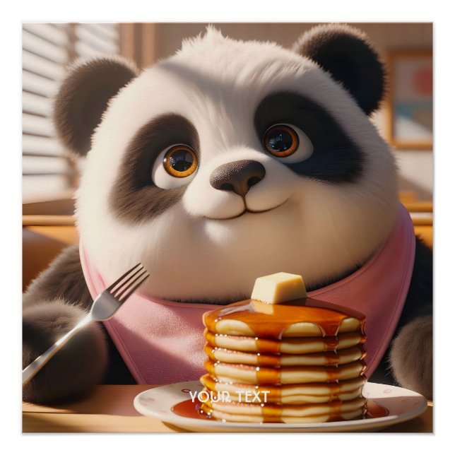 Póster Fantasy Cute Panda Comer Pandas (Anverso)