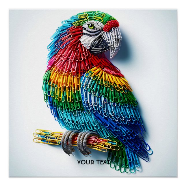 Póster Fantasy Cute Paper Clips Bird (Anverso)