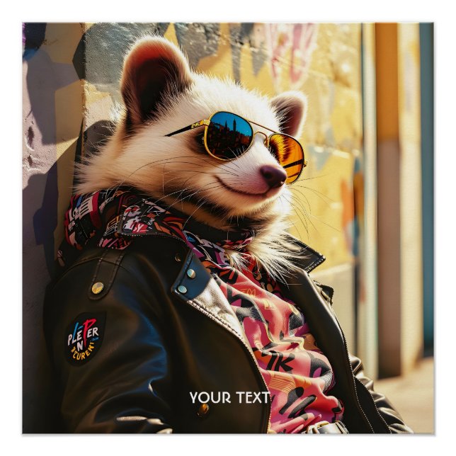 Póster Fantasy Cute Posum Leather Jacket (Anverso)