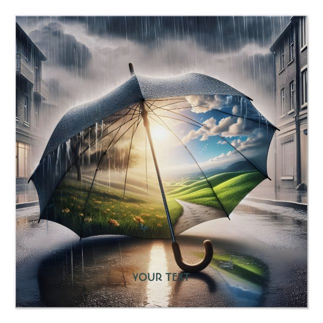 Póster Fantasy Cute Rain Umbrella Sun (Anverso)