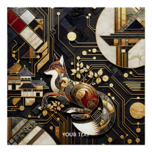 Póster Fantasy Cute Resumen Arte Fox