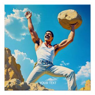 Póster Fantasy Cute Rock Mountains Nubes