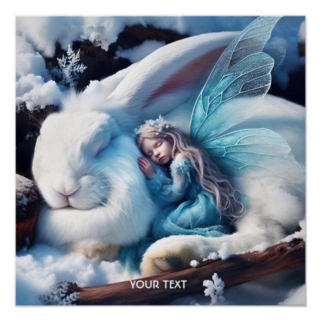 Póster Fantasy Cute Sleeping Chica Bunny (Anverso)