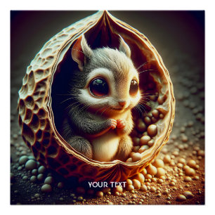 Póster Fantasy Cute Squirrel dentro de la cubierta