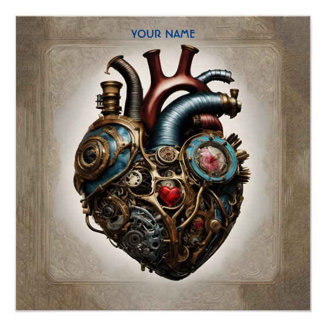 Póster Fantasy Cute Steampunk Open Heart (Anverso)