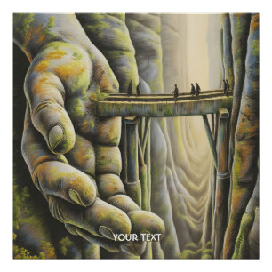 Póster Fantasy Cute Stone Hand Bridge