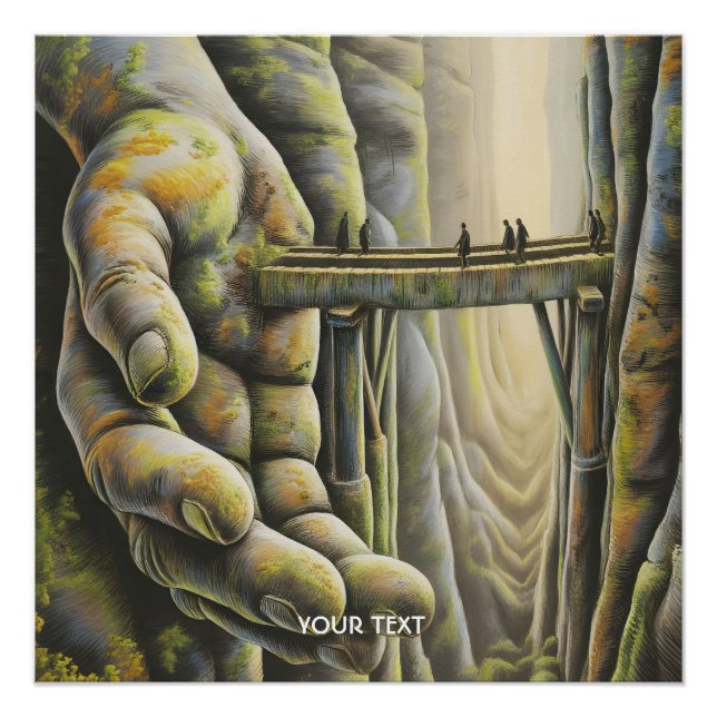 Póster Fantasy Cute Stone Hand Bridge (Anverso)