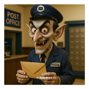 Póster Fantasy Cute Strange Postal Worker