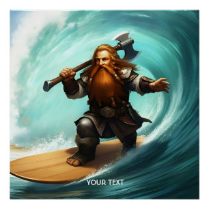 Póster Fantasy Cute Surfer Sunny Day