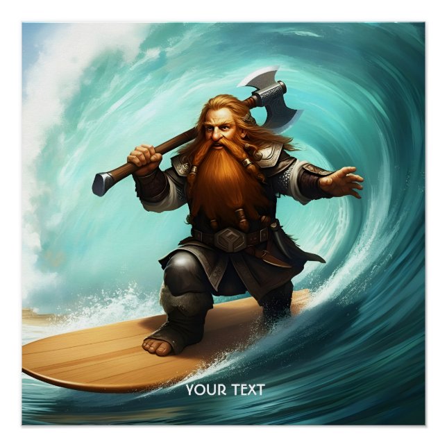 Póster Fantasy Cute Surfer Sunny Day (Anverso)