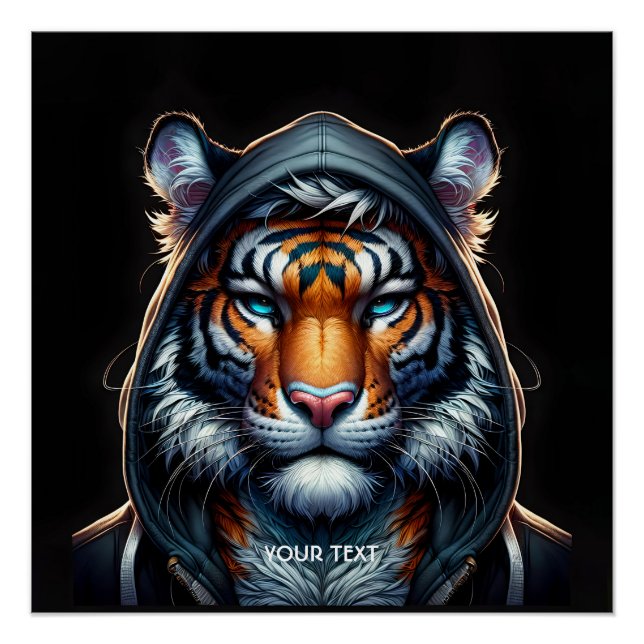 Póster Fantasy Cute Tiger Hood Eyes (Anverso)