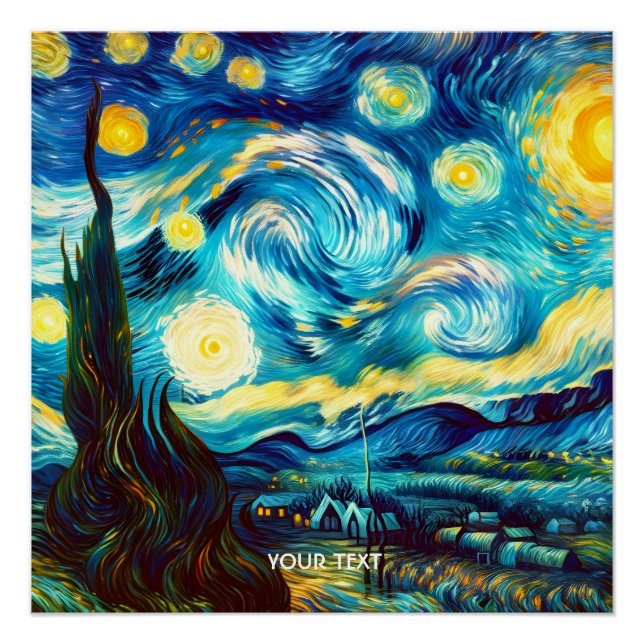 Póster Fantasy Cute Van Gogh Inspirado (Anverso)