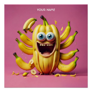 Póster Fantasy Cute Vivid Banana Funny Creation