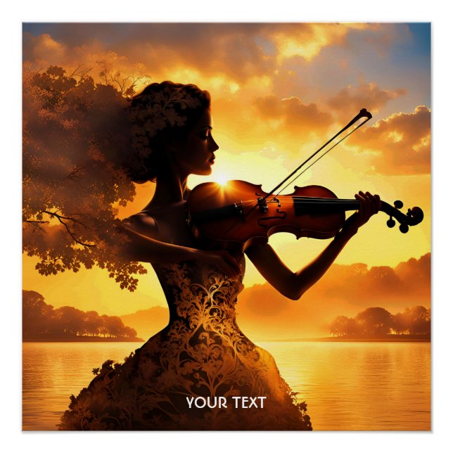 Póster Fantasy Cute Vivid Chica Jugando Violín (Anverso)