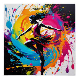Póster Fantasy Cute Vivid Dancer Splatter Pintura