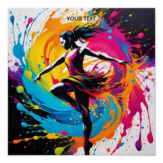 Póster Fantasy Cute Vivid Dancer Splatter Pintura (Anverso)
