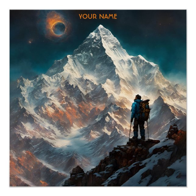 Póster Fantasy Cute Vivid Flowers Everest Alpinist (Anverso)