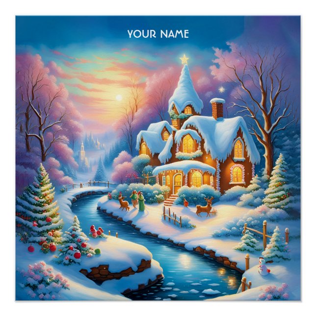 Póster Fantasy Cute Vivid Navidades Fairytale Village (Anverso)