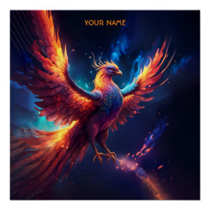 Póster Fantasy Cute Vivid Rising Phoenix