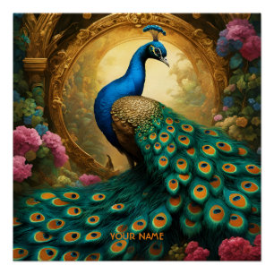 Póster Fantasy Cute Vivid Romantic Peacock Retrato