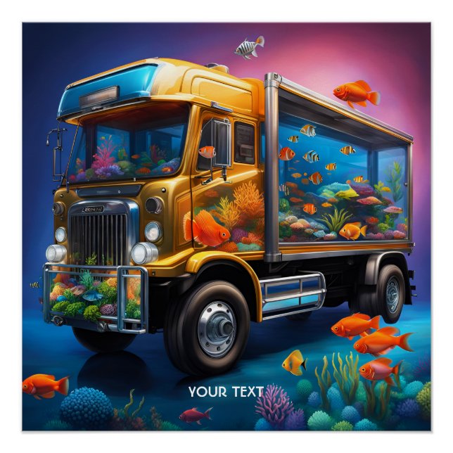 Póster Fantasy Cute Vivid Truck Aquarium Fish (Anverso)